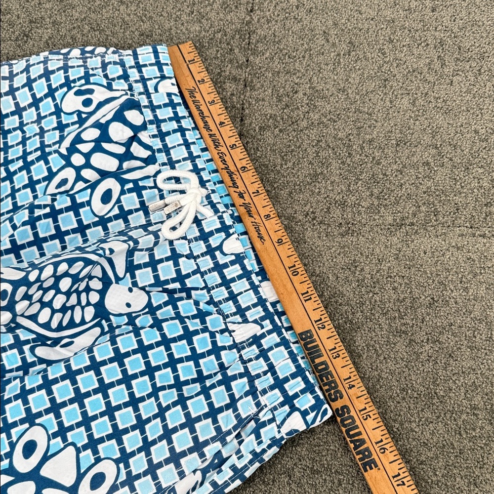 Peter Millar Swim Trunks Mens Medium Shorts Bottoms Blue Turtle Drawstring - Picture 10 of 10